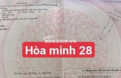 Bán đất đường Hòa Minh 28 - Khu B Phương Trang
